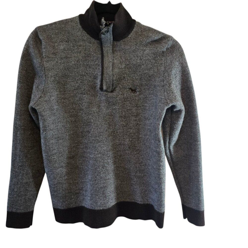 RODD & GUNN MENS 100% MERINO WOOL SWEATER BLUE GRAY BROWN SIZE LARGE PULLOVER